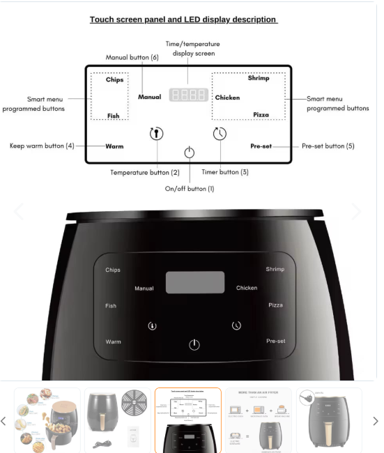 AirJoy™ Freidora De Aire Inteligente 6l