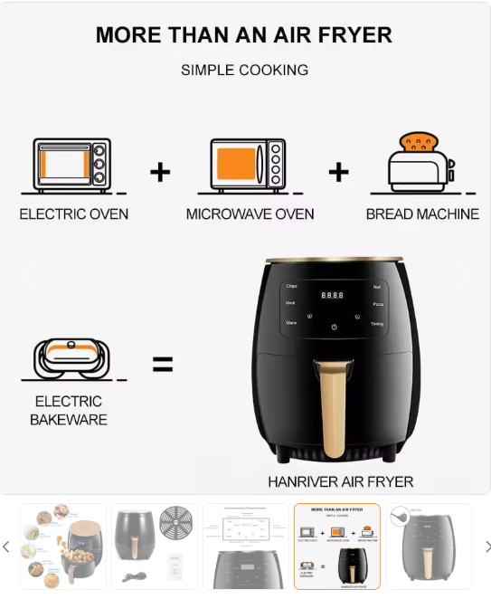 AirJoy™ Freidora De Aire Inteligente 6l